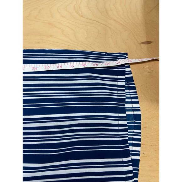 Bonded Womens Jumpsuit Small Navy White Striped Elastic Wais Wide-Leg Boho - Picture 5 of 7